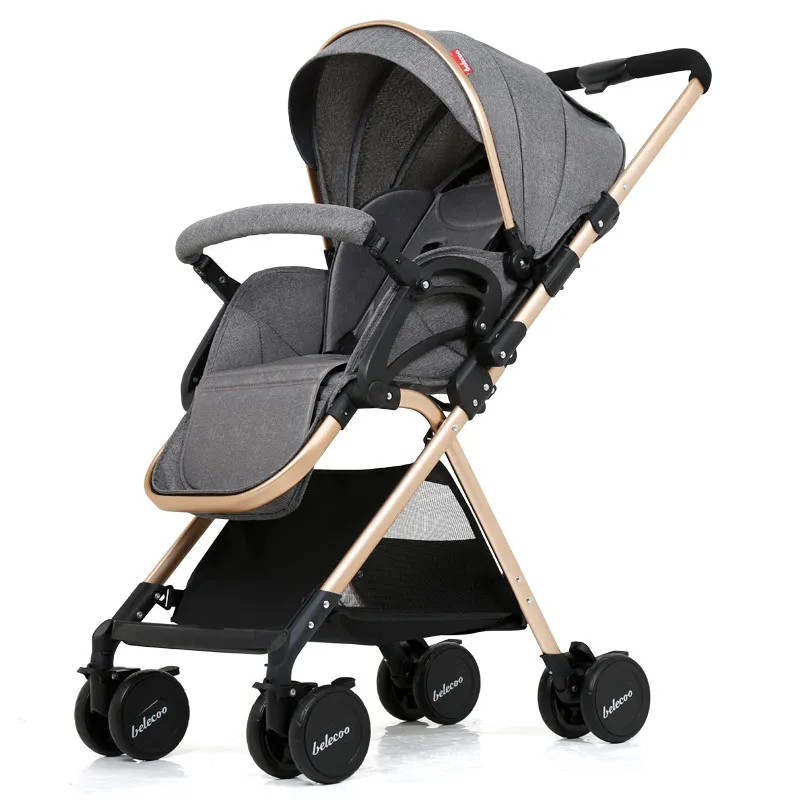 Gray 2 way1 Высокая Ландшафтная легкая коляска, складная переносная коляска для путешествий, популярная коляска для мамы, детская коляска, розовая коляска - Цвет: Gray 2 way1