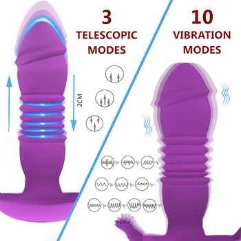 Automatic Telescopic Women's Dildo Butterfly Vibrator Sex Toys for Women Thrusting Anal Plug Female Vibrators for Women Couples 3