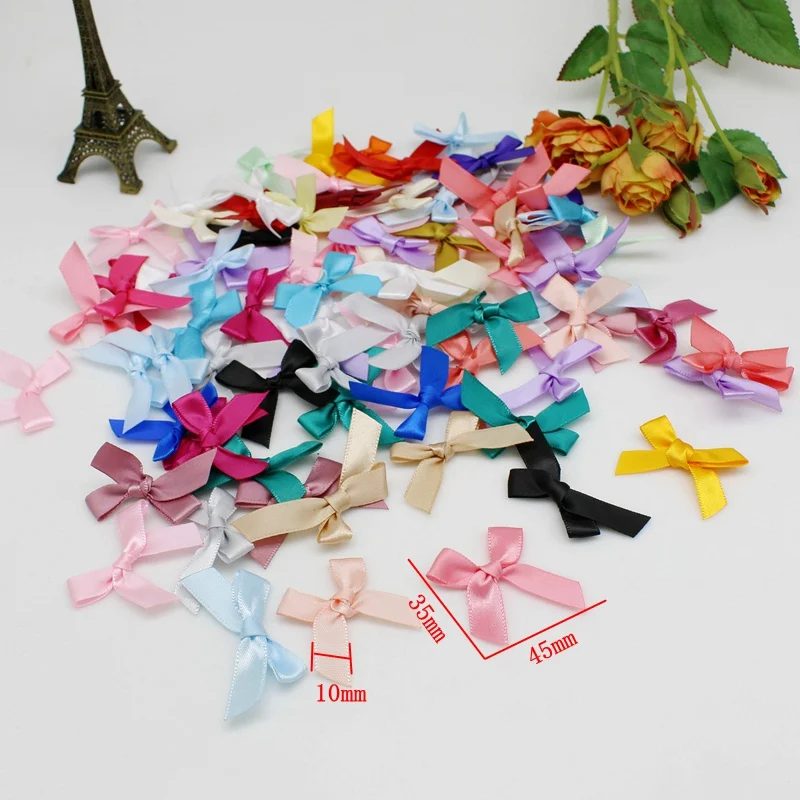 Ribbon Decoration Satin Ribbons Ribbon Supplies Satin Ribbon 50-200 Pcs/pack Ribbon Bows Small Size Satin Ribbon Bow Flower Craft Decoration