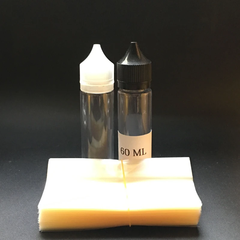 200pcs Clear PVC Heat Shrink Wrap Film for 60ml Plastic pen shape Bottle Seal |