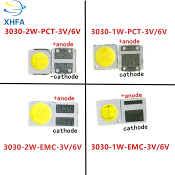

100pcs 3030 Backlight High Power LED DOUBLE CHIPS 1w 1.5W 2w 3V-3.6V 6v lextar JUFEI AOT Cool white PT30A66 TV