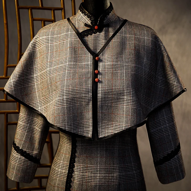 Традиционное китайское Ципао элегантное тонкое зимнее платье Qipao с длинными рукавами винтажные вечерние платья с воротником-стойкой