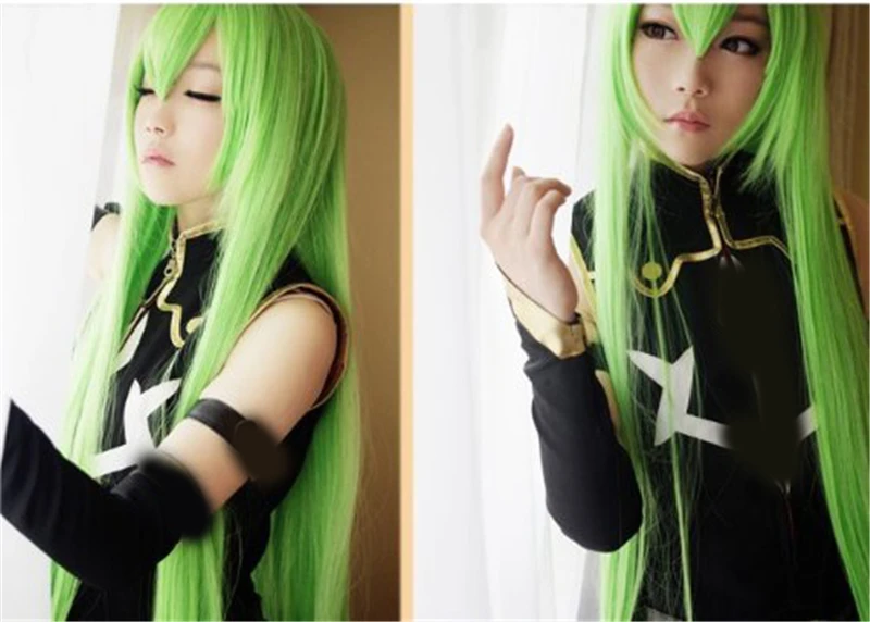 Длинный зеленый смешанный парик Geass с аниме кодом 1 шт. синтетические волосы