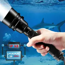 IPX8 Diving Flashlight Professional Ultra Powerful 5T6 Waterproof Diving Scuba Flashlights Underwater Torch use 18650 battery