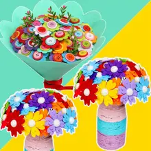 Креативная кнопка дизайн букет Дети DIY ручной работы цветок игрушка Обучающие пуговицы резьба ручной работы Цветы буф-горшок игрушка подарок