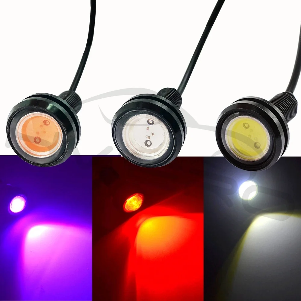 Hviero 23mm Eagle Eye Light White Red Blue Led Daytime Running Light Drl Backup Car Motor Led Parking Signal Lamps Waterproof Fog Light