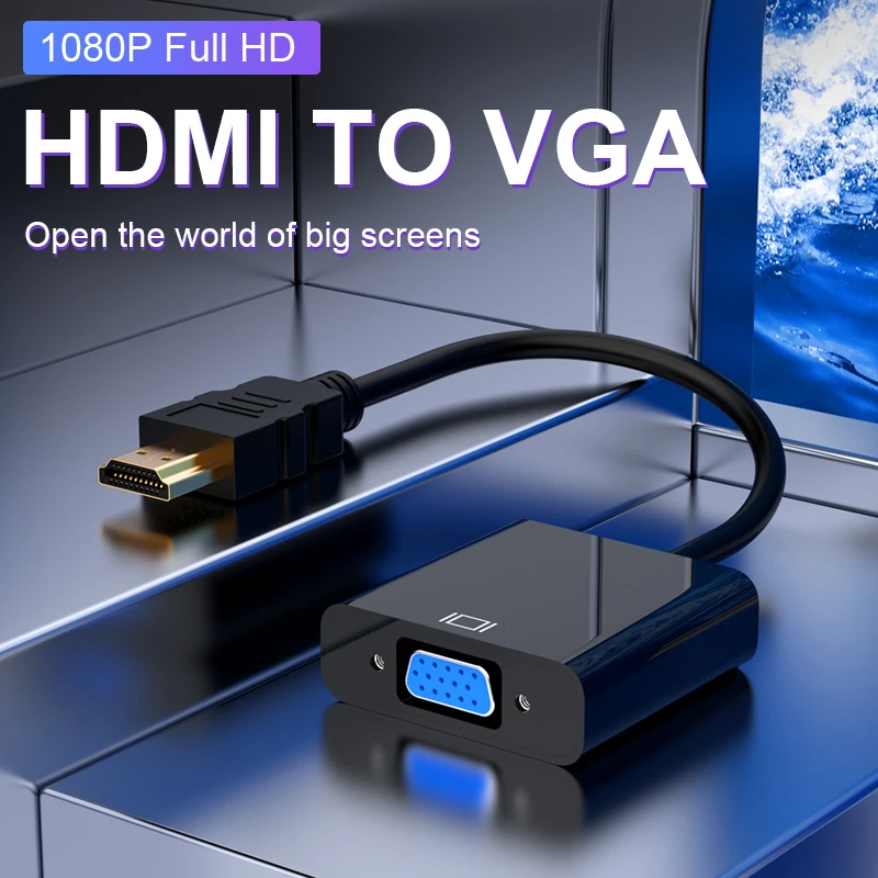 Адаптер HDMI в VGA конвертер обновленной версии 1080P Adapt с аудиокабелем для PS4 ноутбука