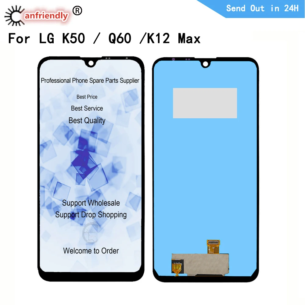 

lcd For LG K50 2019 LMX520BMW LMX520HM LMX520EMW Q60 K12max LCD Display+Touch panel Screen Digitizer with frame Assembly