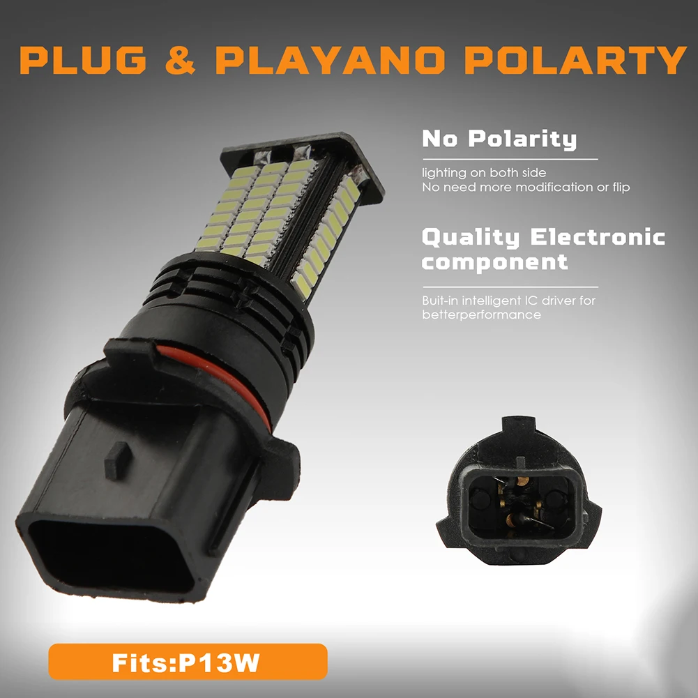 2Pcs P13W 84SMD Replacement Bright Car LED Fog Lights Bulb Auto Driving Lamp Car Accessories