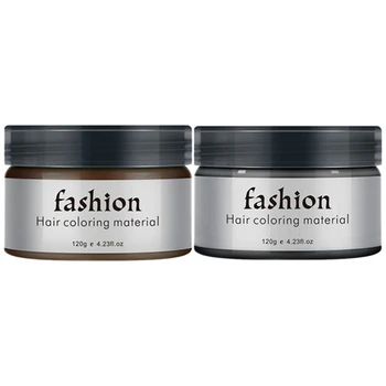 

2x Temporary Hair Color Wax Men Diy Mud One-Time Molding Paste Dye Cream Hair Gel for Hair Coloring Styling Gold & Black