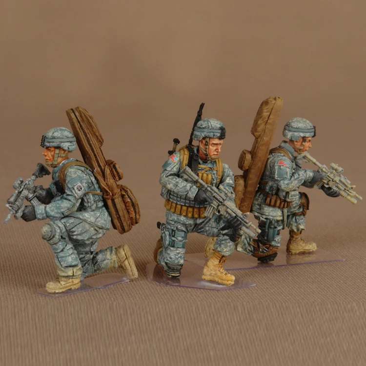 1/35 Resin Model figure GK Soldier Snipers group 82-st Airborne Division 3 figures Military theme Unassembled and unpainted kit | Игрушки и