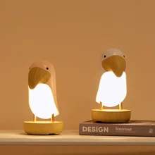 

Night Light for Children Student Bedroom Wooden Bird Ambient Light Bluetooth Speaker Player Usb Rechargeable Led Desk Lamp Hogar