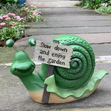 

Garden Decoration Gardening Decoration Small Animal Cartoon Resin Snail Decoration Fairy Garden slow down and enjoy the garden