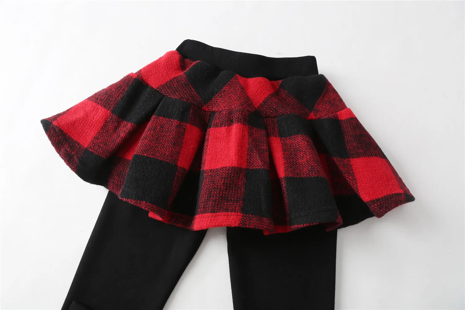 Apricot Hooded Hoodie with Red Plaid Pants-Skirt Set for Toddler Girls Fashion Winter Children Clothes 10 Years Girl Outerwear