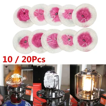 

20/10pcs Gas Lantern Mantles Kerosene Gas Lamp Cover Durable Mesh Camping Lamp Pressure Lamp Mantles Spare Parts Replacement