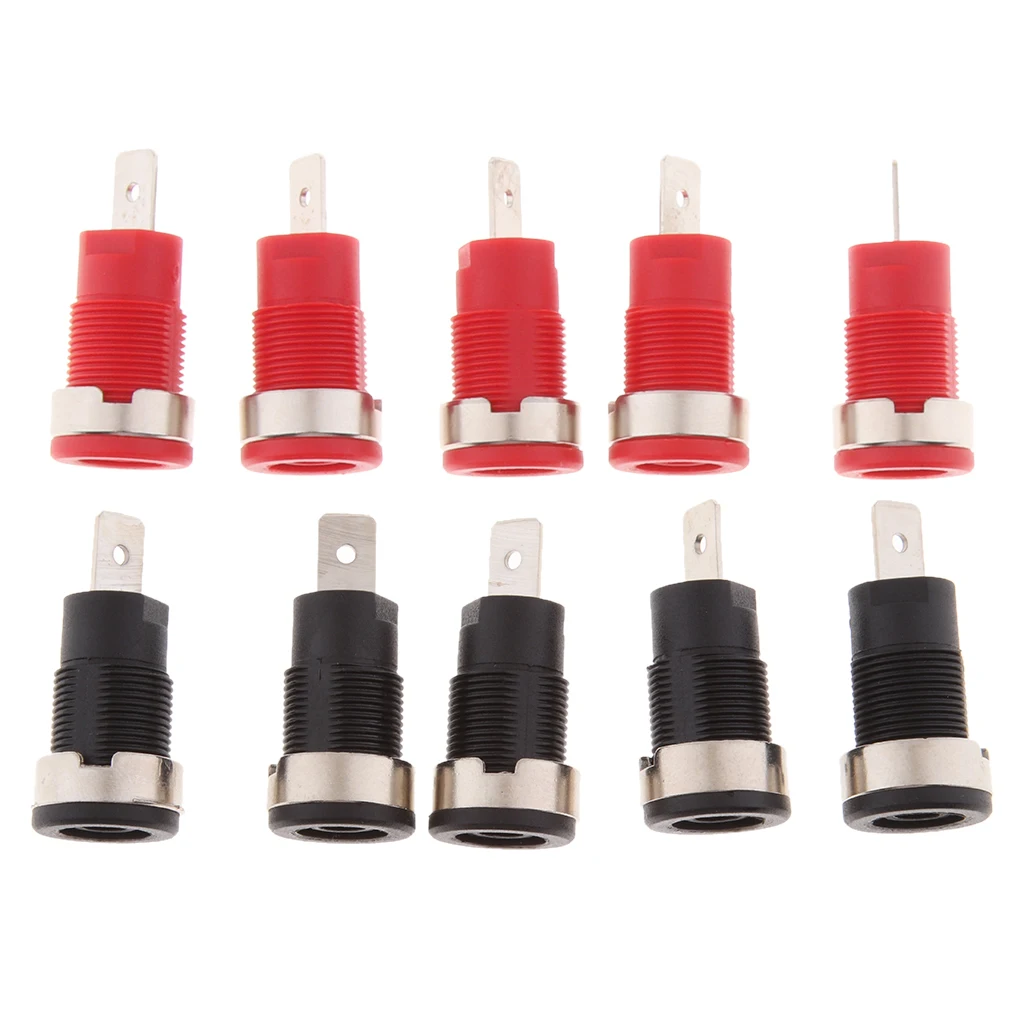 10 Packs 4mm Banana Plug Panel Socket Slot Binding Post Speaker Connectors 1000V/32A