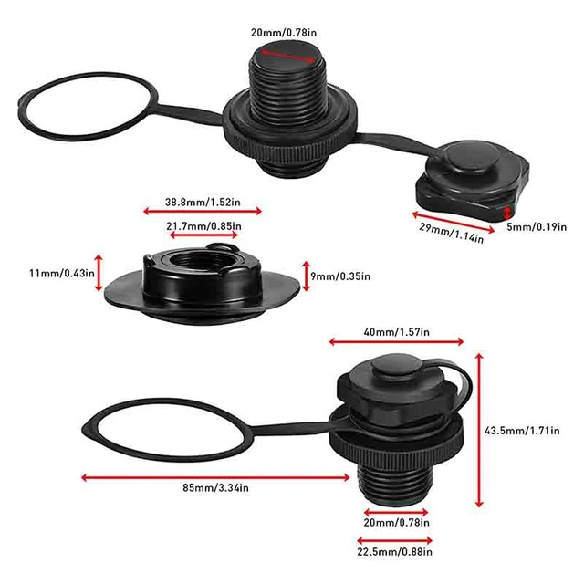 2 Valvole Boston Per Gommone - Valvole Di Gonfiaggio Unidirezionale Per Zattere E Piscine - Foto 13