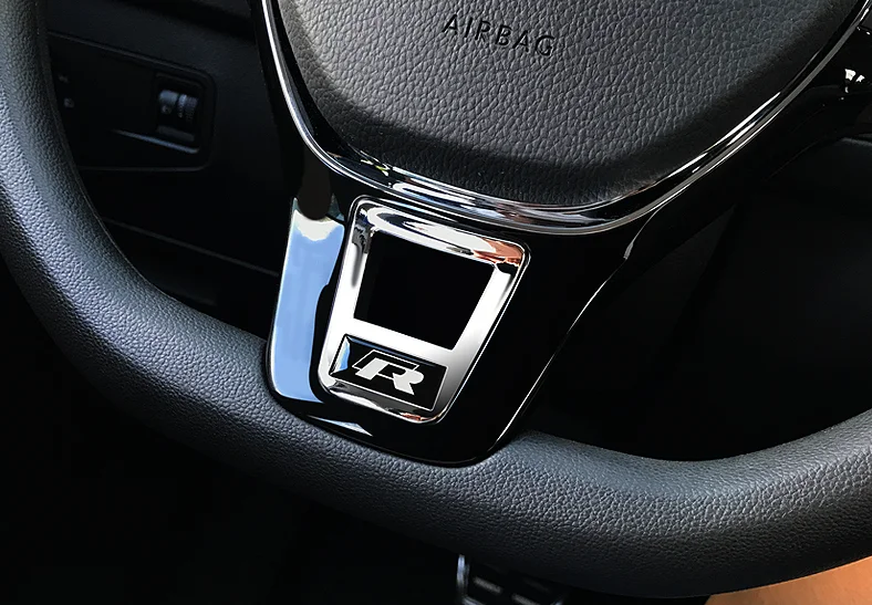 Модификация автомобиля автомобильные аксессуары ABS R Стиль внутренняя Накладка для рулевого колеса отделка для VW Tiguan