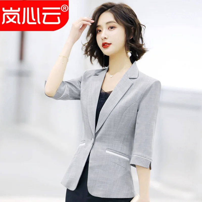 

Spring Summer Half-sleeve Shirt Casual Fashion Ol Small Coat Leggings Women Wear Fashionable Business White Collar Office Work C