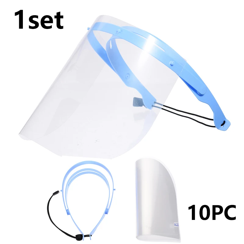 Protección facial Dental 10/5 Uds. Protección facial desmontable 1 estante Anti-niebla máscara de reemplazo a prueba de polvo