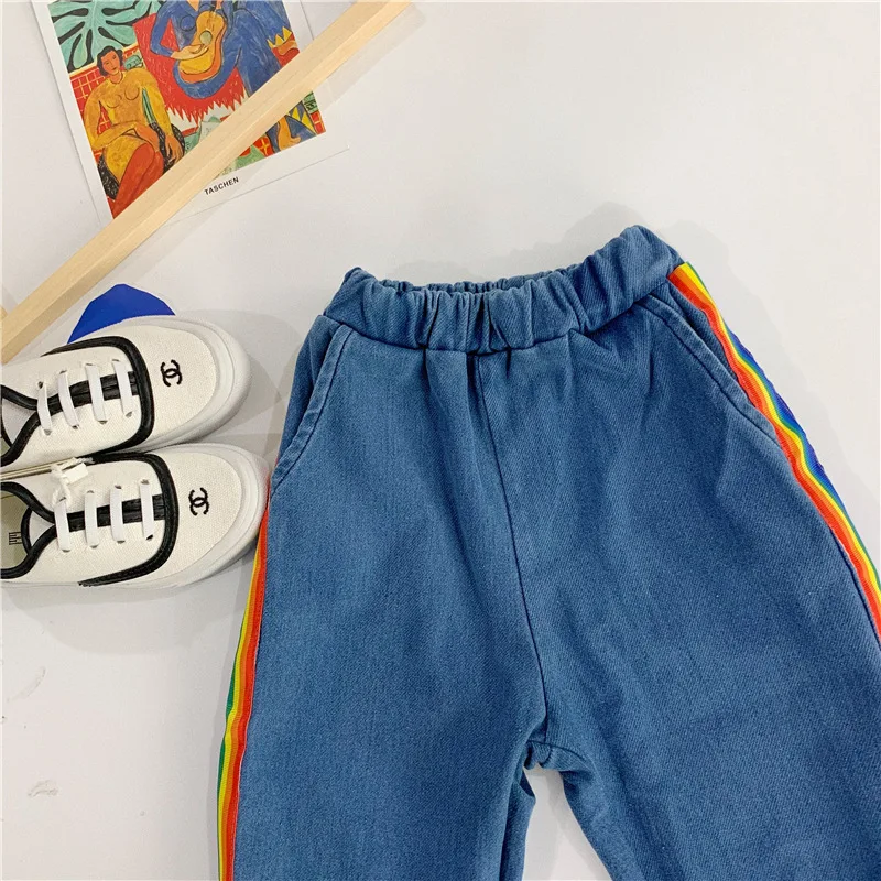 Unibaby/мужские и женские детские Customizable-, новые товары, разноцветные эластичные универсальные джинсы из Южной Кореи