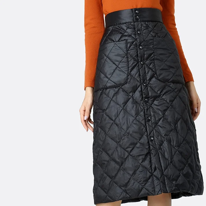 plus size black high waist clothes autumn winter saia loose midi skirts womens skirt jupe female streetwear AQ356
