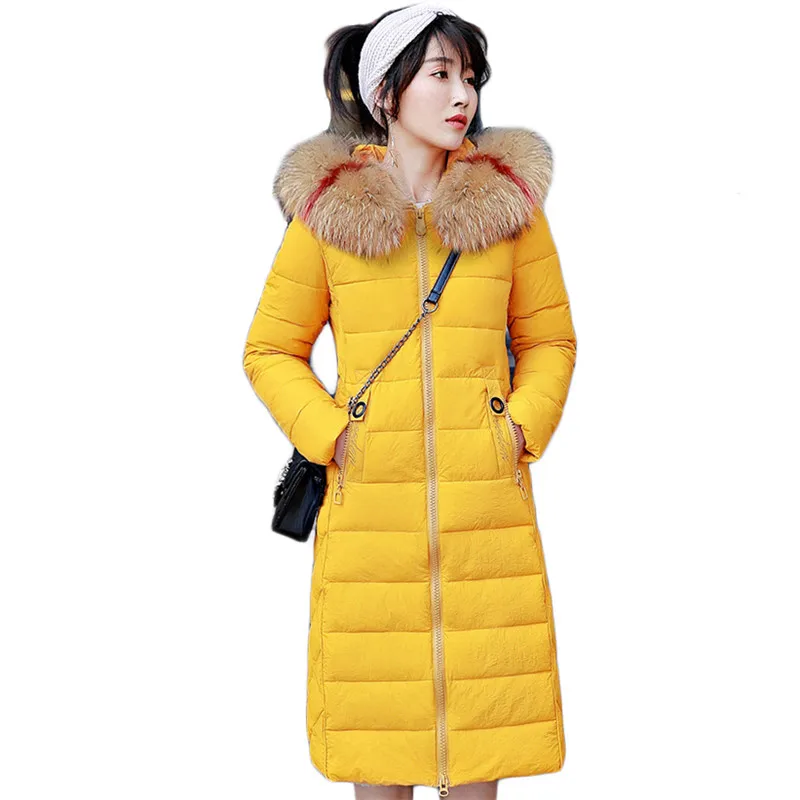 Winter coat women yellow M 3XL plus size loose down cotton jacket 2020