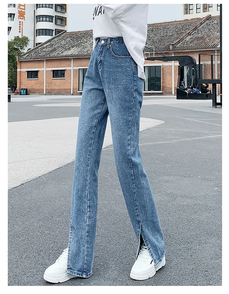 Women Jeans Black Flare Pants Front 
