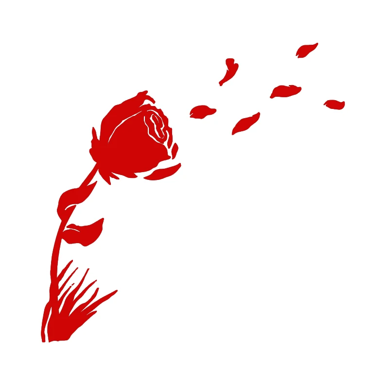 

15*15CM Rose In the Wind Vinyl Decor Decals Car Stickers Pretty Flower Rear Window Car Sticker Body Decals