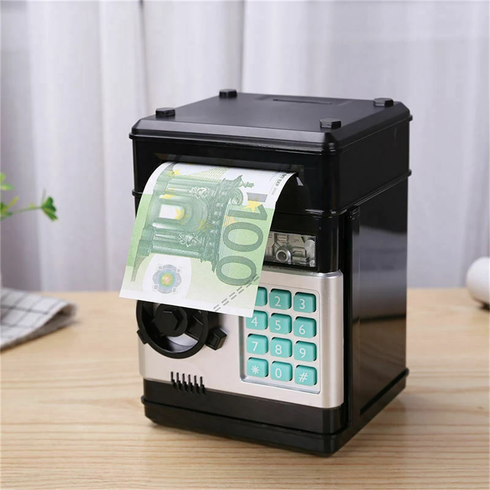 

Mini Money Box Atm For Adult Kids Children Toys Password Lock Save Money Boxes Piggy Bank Safe For Paper Money Coins Piggy Banks