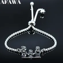 Модный семейный папа мама и нержавеющая сталь для мальчиков браслет-цепочка женский серебряный цвет браслеты ювелирные изделия pulseira feminina B18593