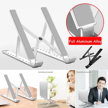 

Home Office Laptop Stand Foldable Portable Adjustable Height Bedroom Aluminium Alloy Multi Angle Cooling Hands Free Anti Slip