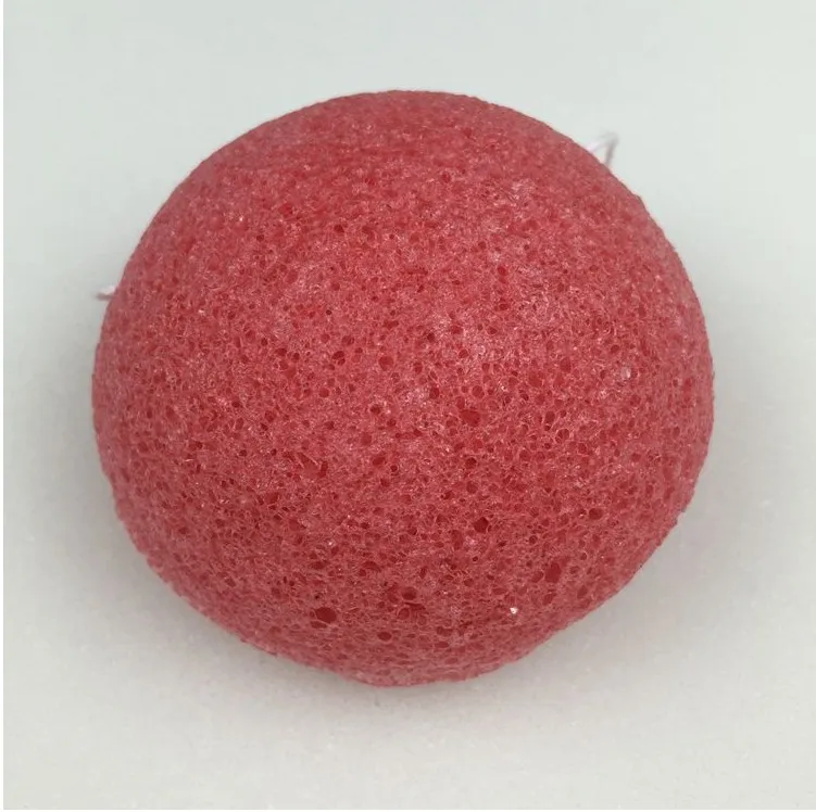 Красный Овальная форма Konjac Губка косметический спонж губка для очистки лица Натуральный аморфофаллюс коньяк слоеное приспособление для очистки лица промывочный флаттер 1 шт - Цвет: Красный