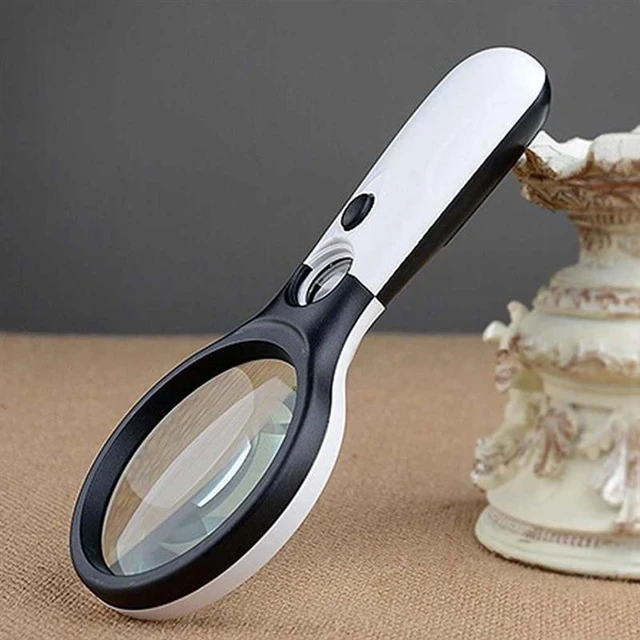 Magnifying Glass With Light, 3X Zero 10X 45X Handheld illuminated Magnifier  With Large Lens Loupe Magnifier For Reading Repair - AliExpress