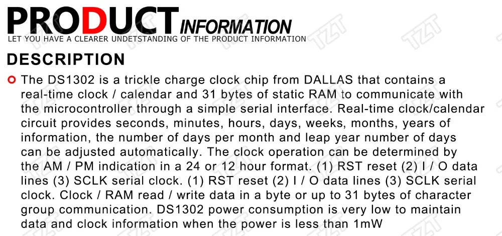TZT Новое поступление RTC DS1302 модуль часов реального времени для AVR ARM PIC SMD для Arduino