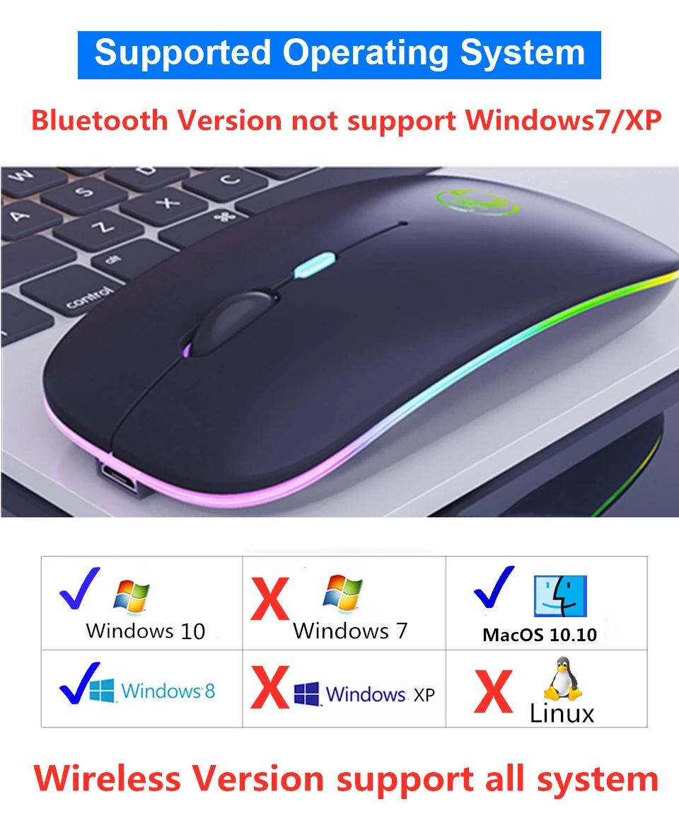 Беспроводная мышь Bluetooth геймерская компьютерная бесшумная эргономичная Mause USB