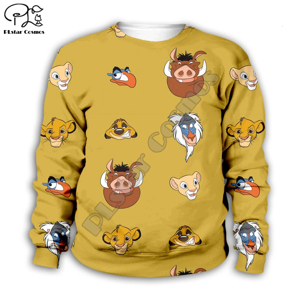 Детские толстовки с капюшоном с Simba из мультфильма «Король Лев» детские толстовки на молнии с 3D-принтом nala Pumbaa MATATA для мальчиков и девочек, пуловер, штаны