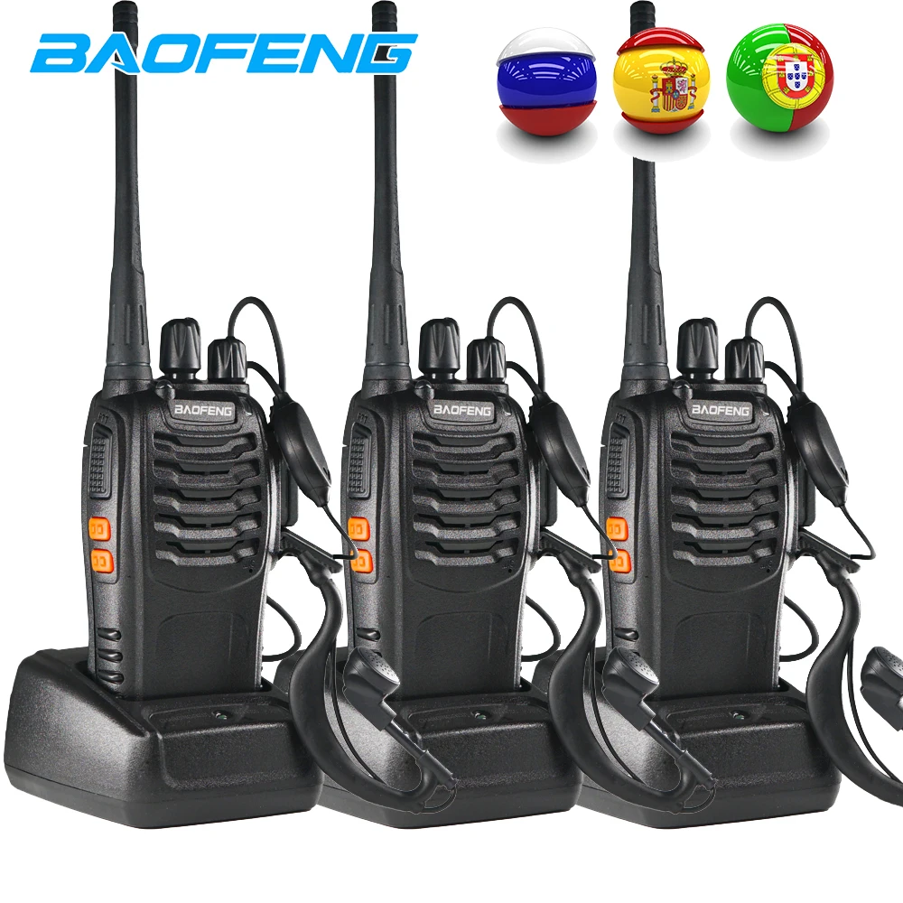 3PCS Baofeng BF 888S Two Way Radio BF-888S 6km Walkie Talkie 5W Portable CB Ham Radio Handheld HF Transceiver Interphone bf888S
