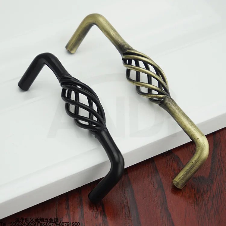 

Simple Core Right Angle Base round Birdcage Handle Vintage Exquisite Versatile White Cabinet Iron Handle