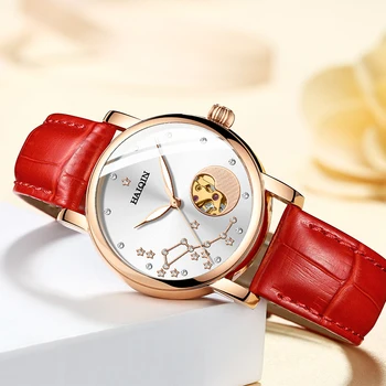 

HAIQIN watches women watches top brand luxury Ladies dress sport wrist watch mechanical watch Fashion leather relogio feminino