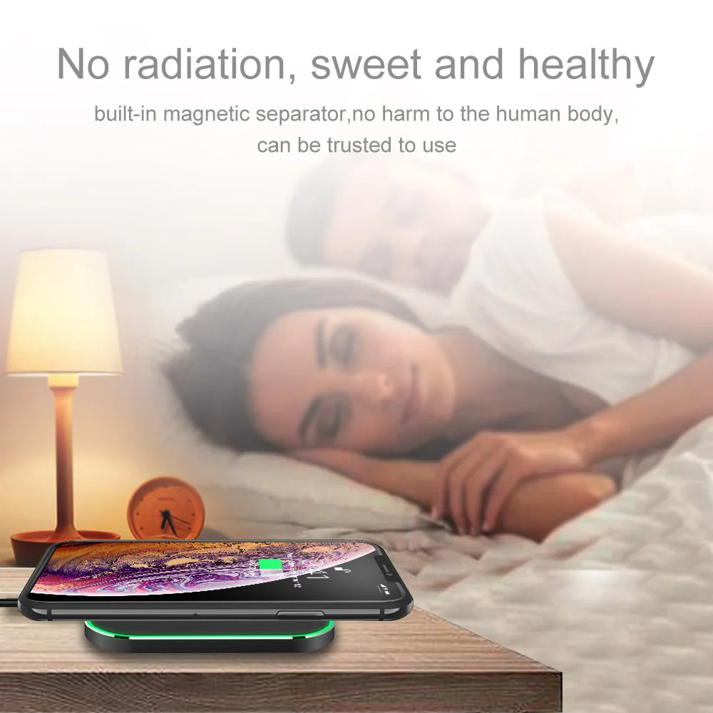 15 Вт Qi прямоугольная Беспроводная зарядная панель для samsung S10 S9 10 Вт 7,5 Вт быстрый беспроводной зарядный блок для iPhone X 8 huawei Xiaomi