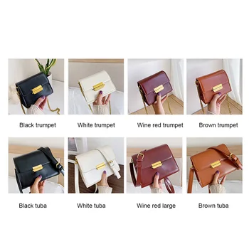 

Retro Crossbody Bags for Women 2020 New PU Leather Small Shoulder Bags Female Solid Color Messenger Handbag
