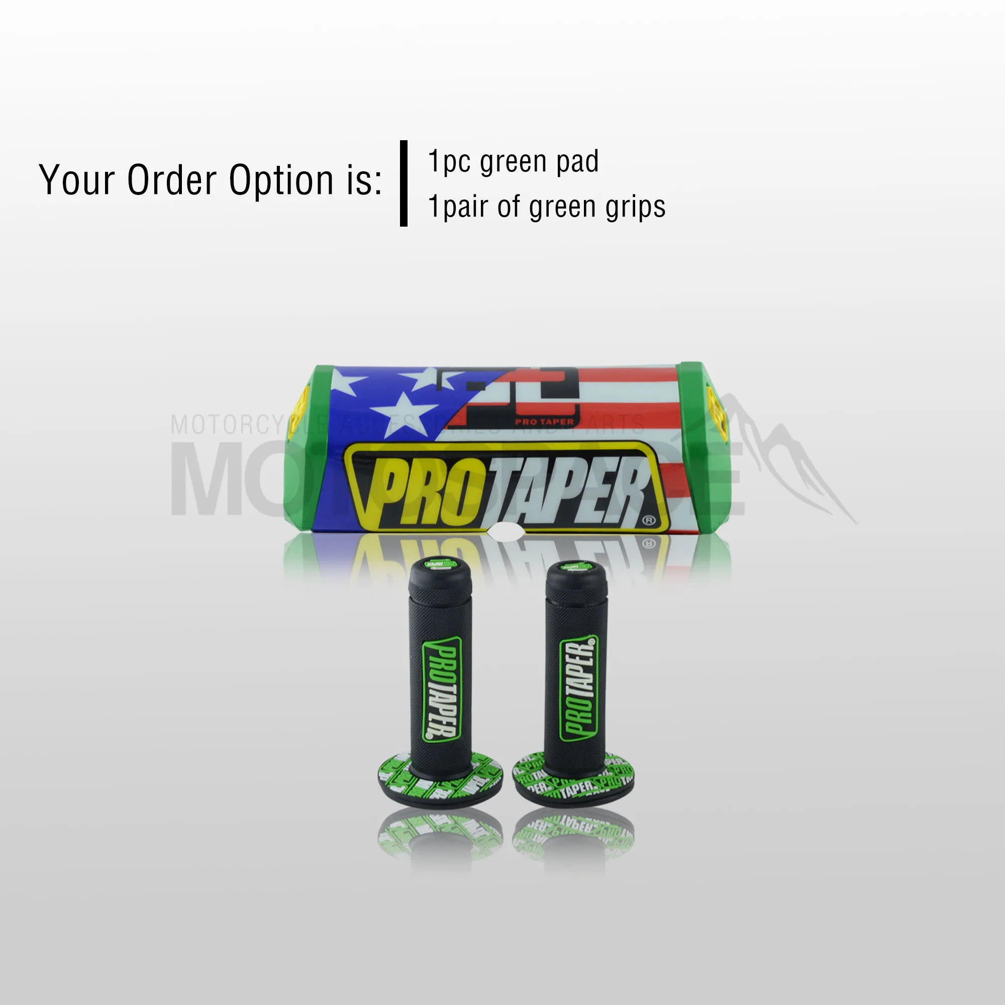 Руль для Pro Taper Pack Bar 1-1/" Renthal Fatbar Колодки Ручки Pit Pro Racing Dirt Pit Bike мотоцикл с адаптер cnc - Цвет: Green Pad Grip