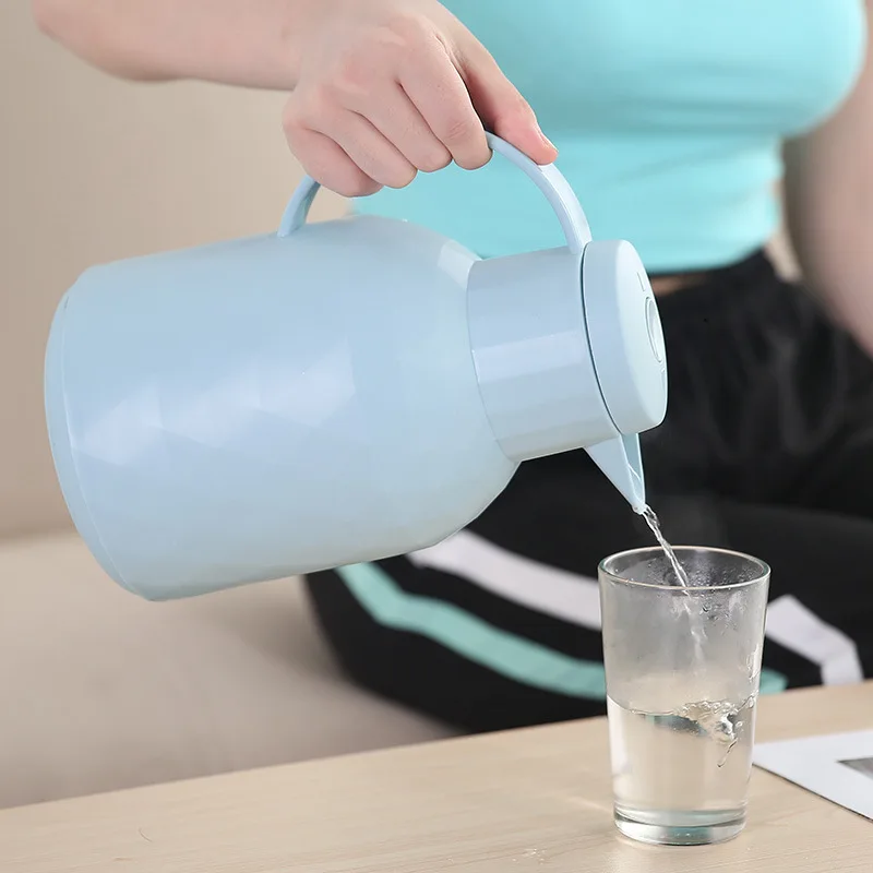 Бутылка Для Воды Бытовой вакуумный термос соломы двойной Слои бутылка для теплой воды Кофе горшок чайник бутылка холодной воды 1L