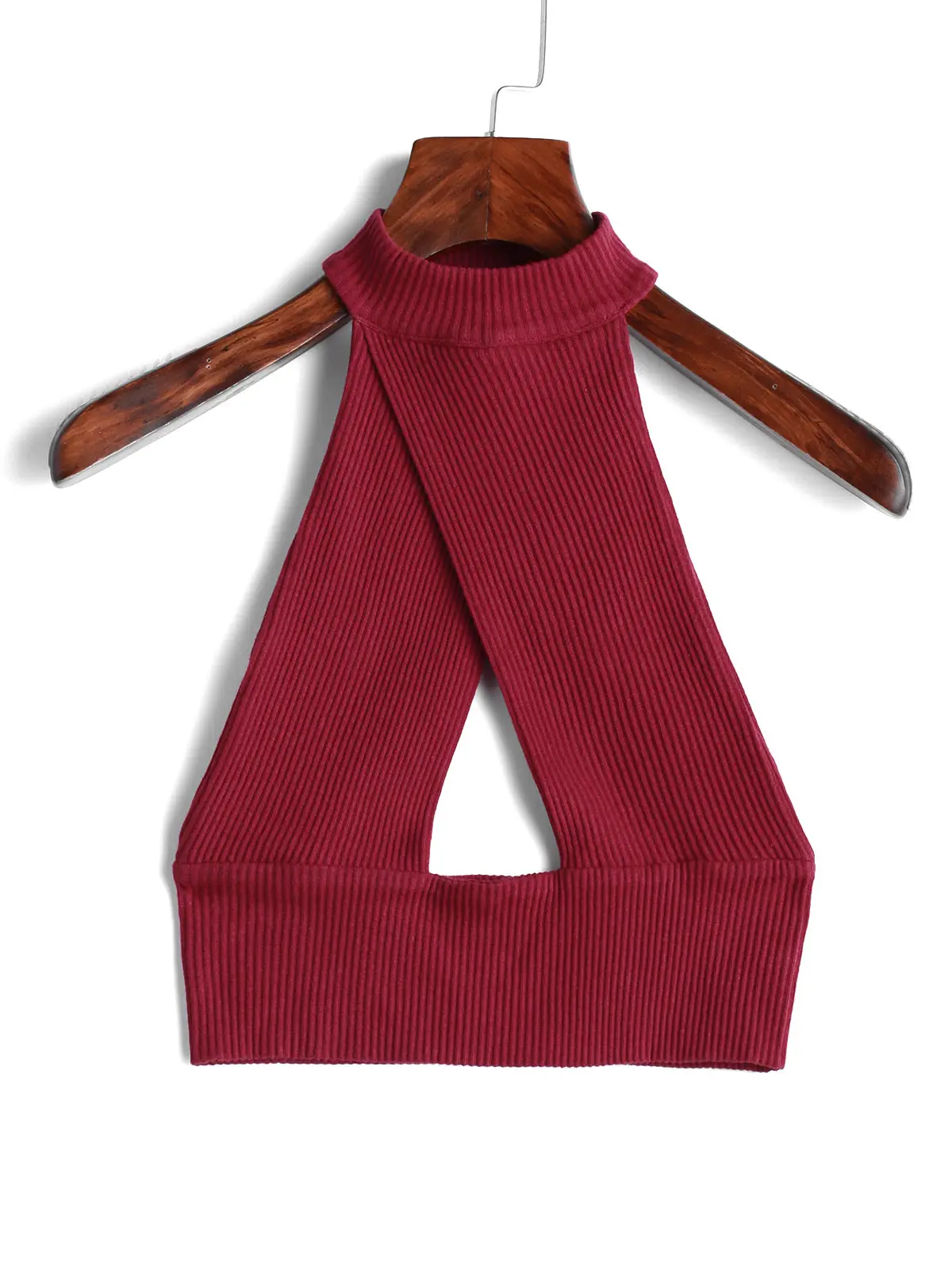 

ZAFUL Women Sleeveless Crop Tops Summer Backless Overlap Halter Tank Tops T-Shirt Casual Women'S Vest High Collar Short Shirt