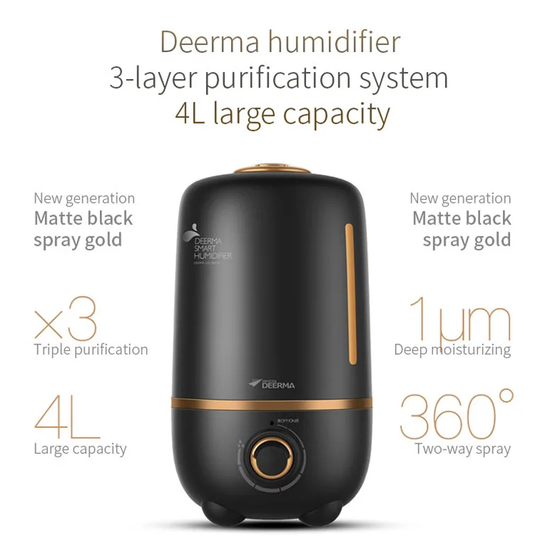 01 Deerma DEM-F450 холодный туман увлажнитель воздуха 4л большой емкости холодный туман увлажнитель воздуха нулевое излучение Mute Fog Creator