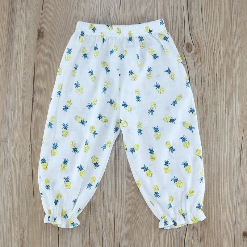 Full Printed Pineapple Girls Anti Mosquito Pants Summer Korean-style Baby Harem Pants Hot Selling Crawler