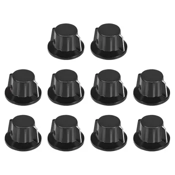 

uxcell 10 pcs Plastic Potentiometer Rotary Knob, 6mm Insert Shaft Hole Dia 18.5mm x 30mm Black for Home Office DIY