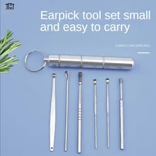Portable Ear Picking 6pcs/set,stainless Steel Ear Pick Set Spiral Spring Ear Pick,ear Picking Tool for Cleaning Earwax,ear Clip