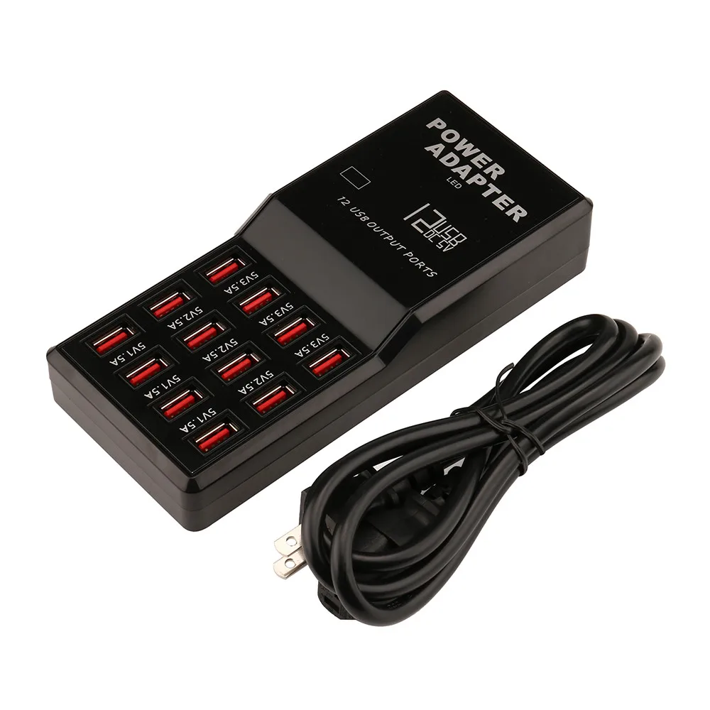 Мульти USB Зарядное устройство 12-Порты и разъёмы 60 W/12A Настольный мульти-Порты и разъёмы зарядка через usb паяльная станция для iPhone X/8/7/6s/Plus iPad Air 2 mini/iPad mini 3
